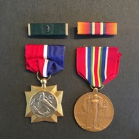 Medal Group, United Merchant Marine Mariner&#039;s Medal, Merchant Marine Victory Medal, Merchant Marine Pacific Wat Zone ribbon bar, Gallant Ship citation ribbon.