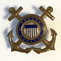 Cap Badge, United States Maritime Commission, U.S. Maritime Service training cadre CPO/trainee (Type 1 - Brass)