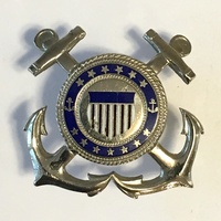 Cap Badge, United States Maritime Commission, United States Maritime Service training cadre CPO/trainee (Type 1 - Nickel)