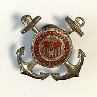 Cap Badge, War Shipping Administration, U.S. Maritime Service training cadre CPO/trainee (Type 2 - Variant 1)